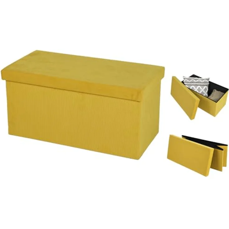 Urban Living Sitzbank faltbare Sitz- und Aufbewahrungsbox Box Sitzbox Bank Truhe, Stauraum und Sitzgelegenheit in Einem – Bild 5