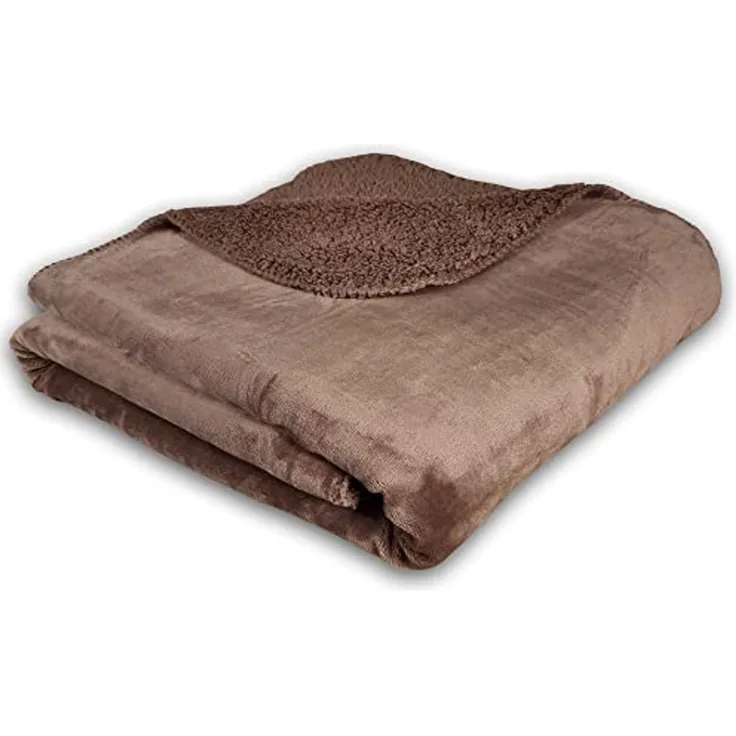 Wohndecke Kuscheldecke Sherpa Deluxe 150x200 cm - Edle Sofadecke Couchdecke, DILUMA, Wendedecke mit wärmender Sherpa & samtweicher Flanell Seite