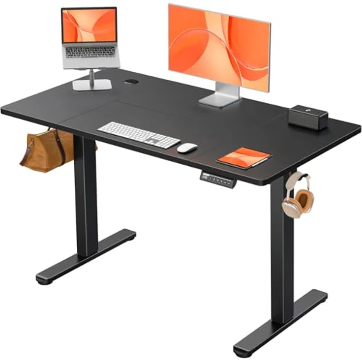 ErGear Elektrisch Höhenverstellbarer Schreibtisch 120x60 cm, Schreibtisch Höhenverstellbar mit 4 Memory-Funktion, Gaming Tisch mit Vierteilige Tischplatte – Bild 2