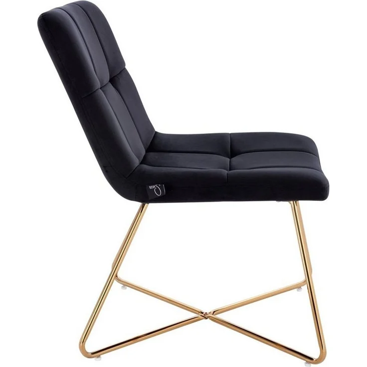 SVITA Loungesessel LYNN (1-St, Clubsessel), Cocktailsessel, ohne Armlehnen, Goldene Beine, Samt, Grau – Bild 2
