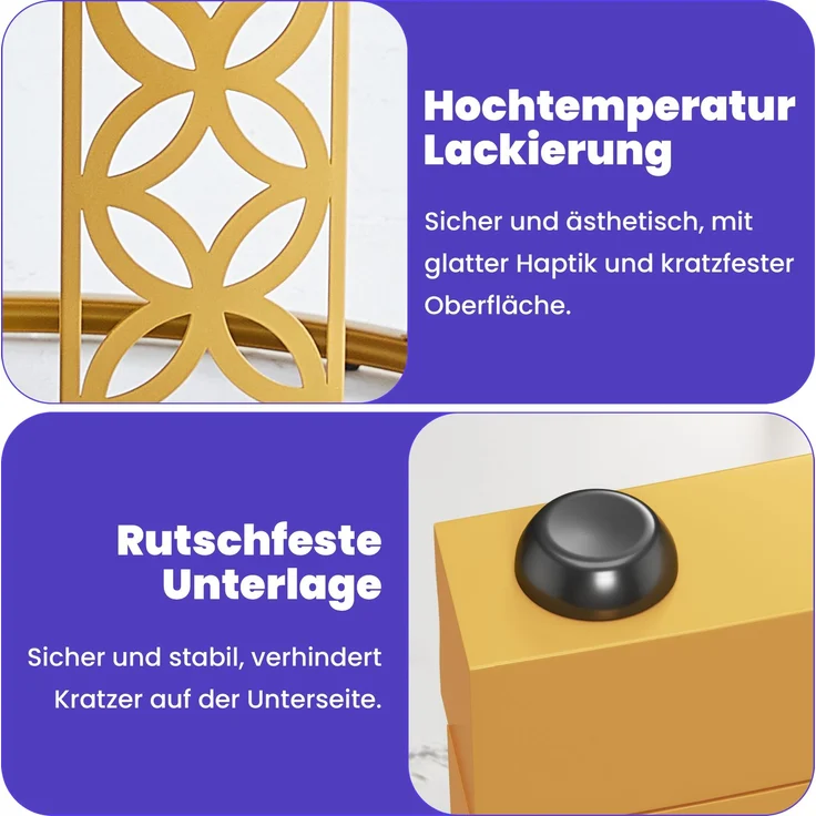 2er-Set runder Couchtisch aus Marmor-Furnier mit Kontrastdesign, nestbar, 70x70x45 cm + 45x45x37 cm – Bild 6