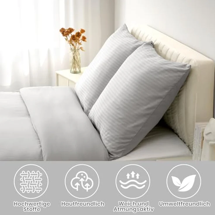 Good Nite Bettwäsche Gestrecktes Mikrofaser-Bettwäsche-Set mit Reißverschluss, Mikrofaser (Polyester), 3 teilig, Hochwertige Mikrofaser, gebürstet, Umschlagstil – Bild 5