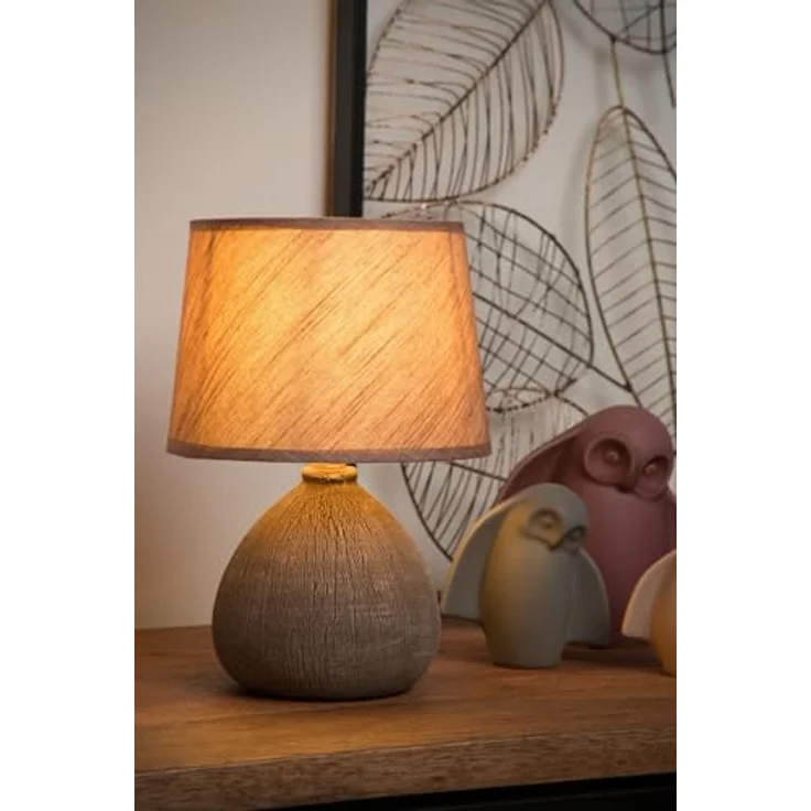 LUCIDE RAMZI - Tischlampe - Ø 18 cm - 1xE14 - Braun – Bild 6