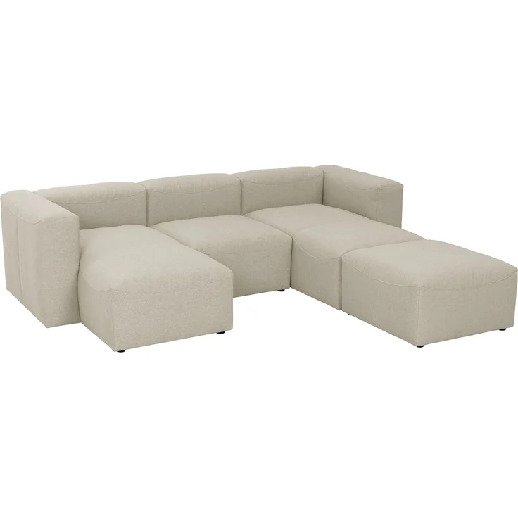 Wohnlandschaft 2 Kattrina Flachgewebe creme – Bild 3