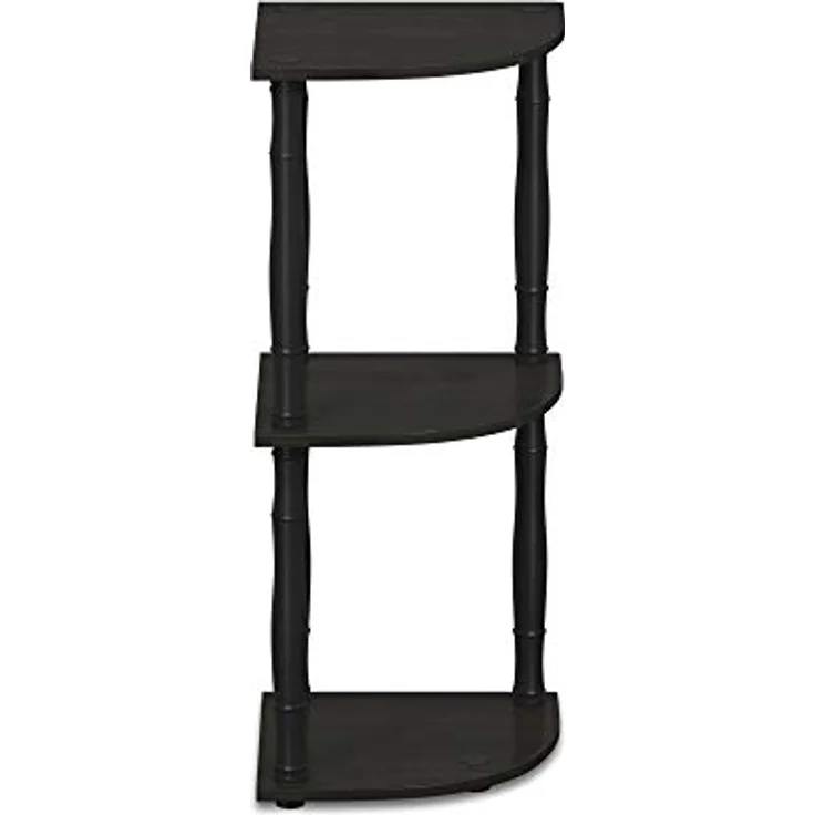 Furinno kompaktes Eck-Mehrzweck-Regal mit 3 Ebenen, holz, Espresso/Schwarz, 29.46 x 29.46 x 75.18 cm – Bild 6