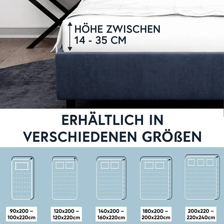 MOON Heimtextilien Spannbettlaken MOON-Luxury Spannbettlaken Jersey Stretch 230g/m², 97% Mako-Baumwolle 3% Elastan – Bild 5