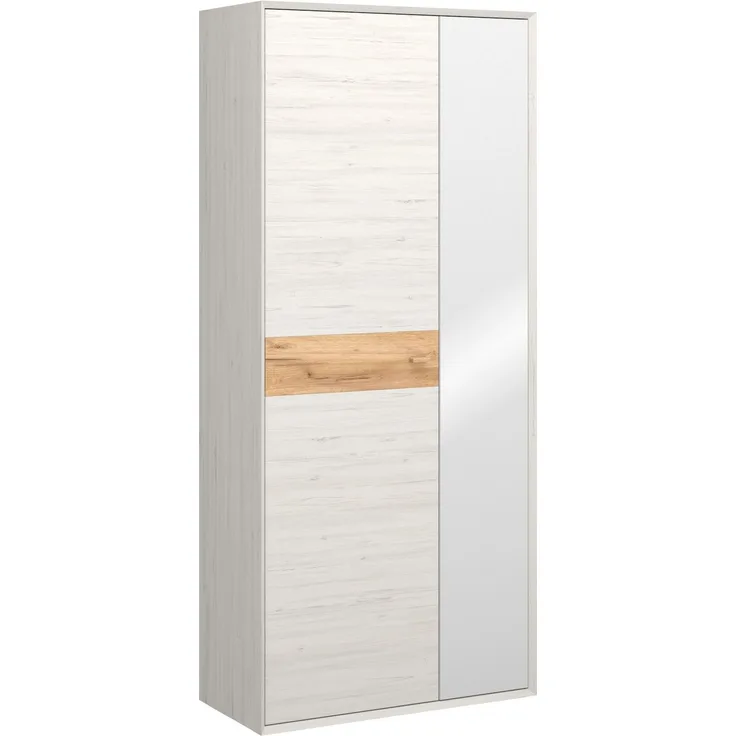 Germania 2348-247 Calvi Garderobenschrank, Pinie-Weiß-Nb./Navarra-Eiche-Nb, 41 x 88 x 196 cm