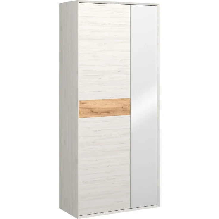 Germania 2348-247 Calvi Garderobenschrank, Pinie-Weiß-Nb./Navarra-Eiche-Nb, 41 x 88 x 196 cm