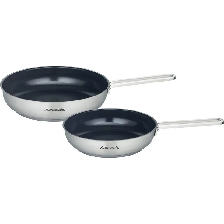 Hanseatic Pfannen-Set hanseatic, Edelstahl 18/10 (Set, 2-tlg, je 1x Pfanne 24 cm, 2,2 l, 28 cm, 3,4 l), Antihaft-Versiegelung, beschichtet, Induktion