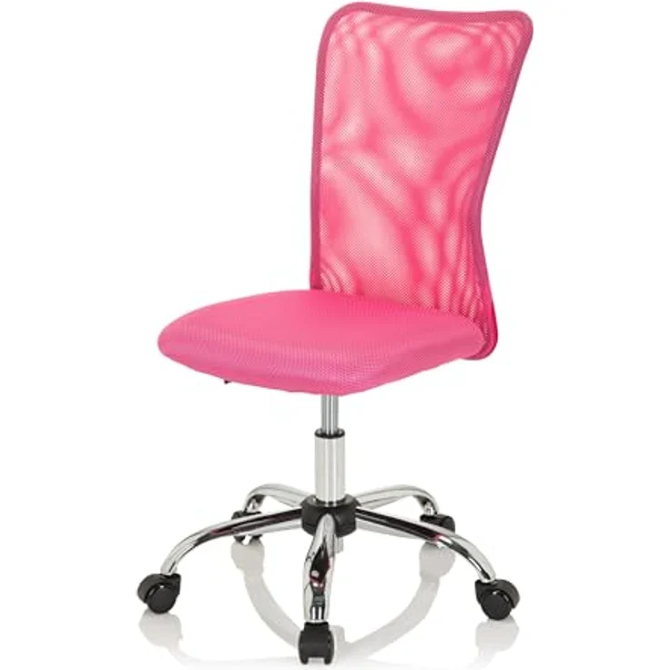 hjh OFFICE 691017 Kinderdrehstuhl KIDDY NET I Stoff/Netz Pink Kinderschreibtischstuhl mitwachsend, ohne Armlehnen – Bild 10