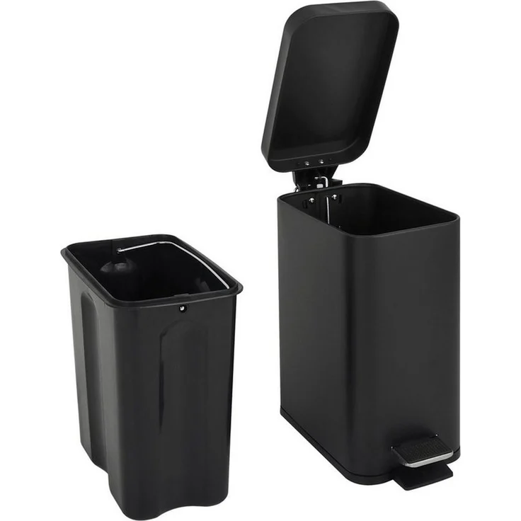 SVITA Mülleimer STM5 Edelstahl Treteimer 5L, mit Soft-Close, verschiedene Farben, Treteimer, Kosmetikeimer, 5L, Stahl pulverbeschichtet, Schwarz – Bild 2