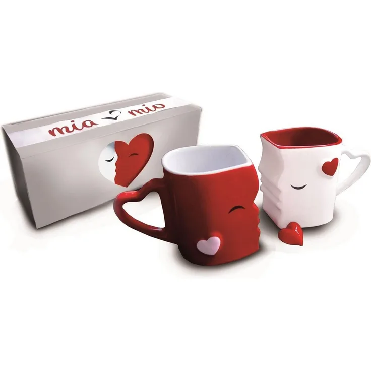 MiaMio Kaffeeservice Küssende Tassen Geschenk Set, Kaffeetassen«, Keramik (2-tlg)