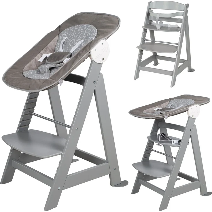 roba Treppenhochstuhl 'Born Up' - Set 2 in 1 - 'miffy®' - mit Liegefunktion - ab Geburt - Taupe – Bild 1