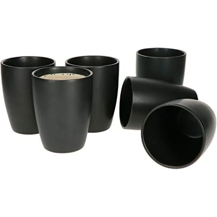 MamboCat Becher MamboCat 6er Set Kaffeebecher ohne Henkel Leopard Lampart Nero schwarz