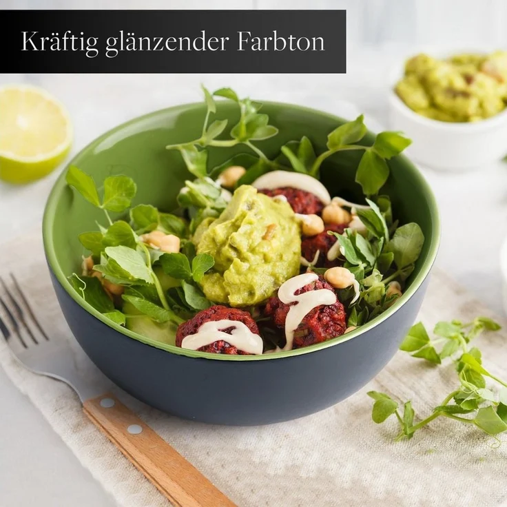 MiaMio Tafelservice Tafelservice 30tlg Geschirrset 6 Personen Kombiservice Keramik - Grün (30-tlg), 6 Personen, Keramik – Bild 2