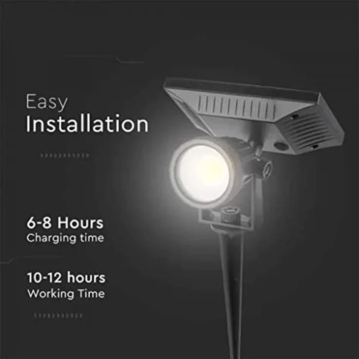 V-TAC 6662 VT-952 Solar-Haushaltslampe LED (RGB) 2 W Schwarz – Bild 6