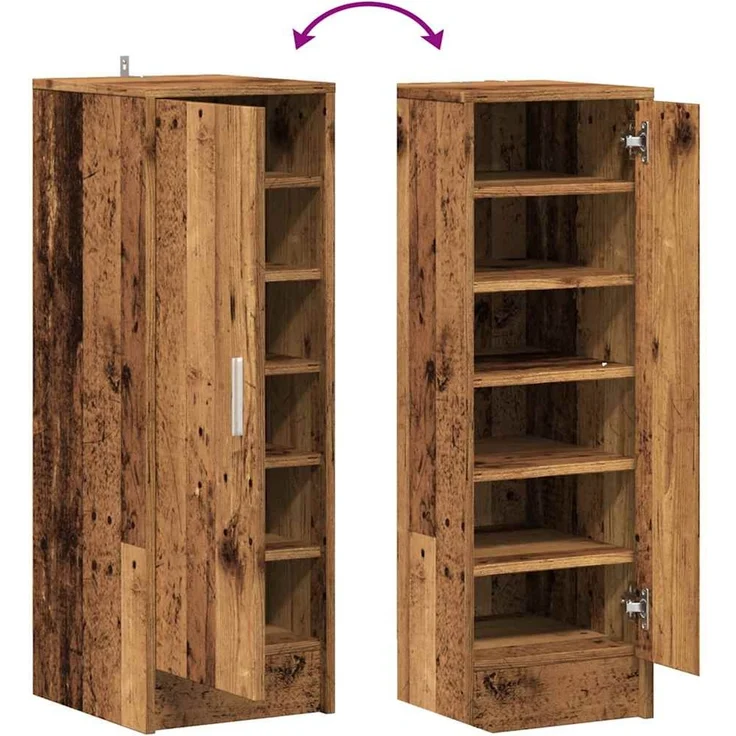 vidaXL Schuhschrank Altholz-Optik 32x35x92 cm Holzwerkstoff 856708 – Bild 7