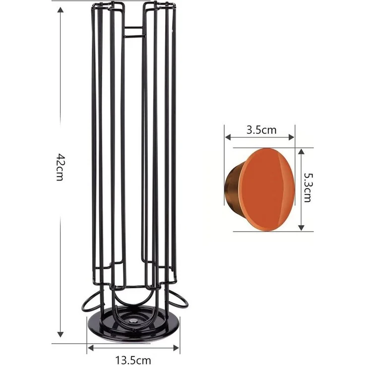 TUWENA Aufbewahrungssystem Kaffeekapselhalter Kompatibel für 32 Stück, Drehbar Kapselständer – Bild 1