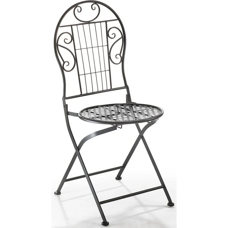 Kobolo 4-Fußstuhl Gartenstuhl Metallstuhl Klappstuhl Metall schwarz (zusammenklappbar, 1 St), Rückenlehne – Bild 5