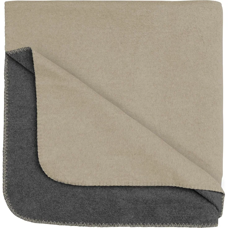 biberna Melange Wohndecke 1 x 150 x 200 cm UNI, kitt, 1 x 150 x 200 cm, kitt – Bild 2