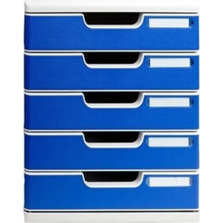 Exacompta Bürobox A4 5 Schübe lichtgrau/blau – Bild 6