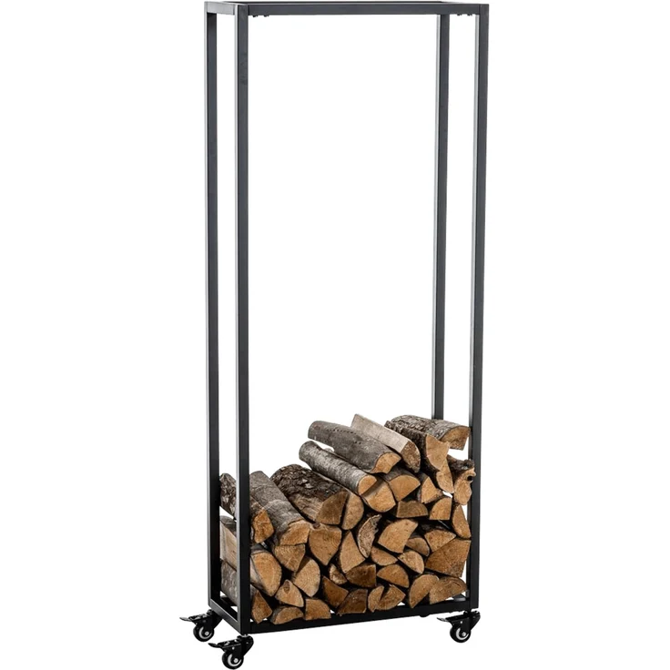 CLP Kaminholzständer Hetta,schwarz 25x40x150 cm – Bild 1