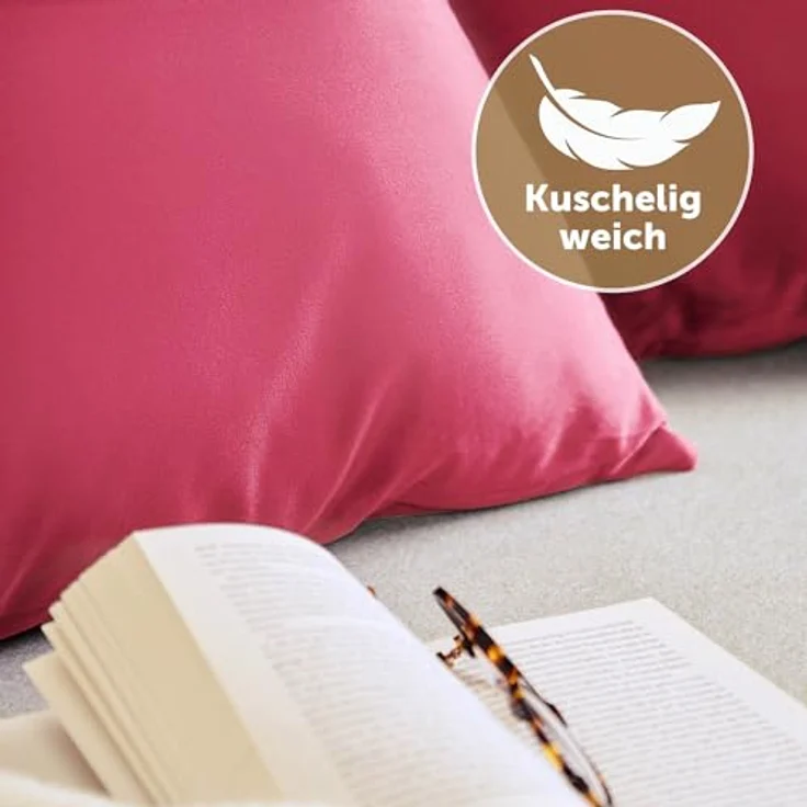 Blumtal Kissenbezug 2er Set - dekorativer Samt Kissenbezug mit verstecktem Reißverschluss, Kissenhülle für Zierkissen, waschbar – Bild 4