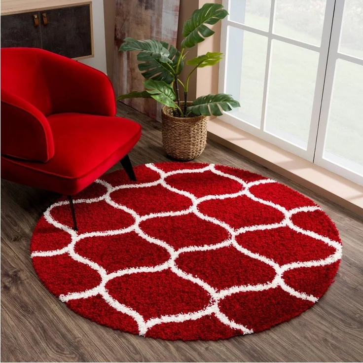 Sanat Hochflor-Teppich Madrid, rund, Höhe: 30 mm, Wohnzimmer, Langflor, Shaggy Teppich