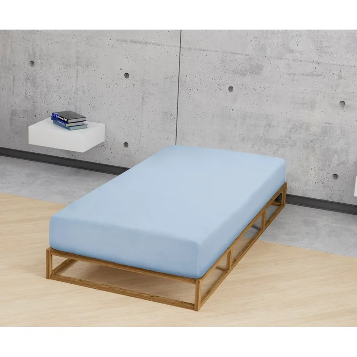 biberna Jersey-Elastic-Spannbetttuch 0077866, eisblau, 1x 180x200 cm - 200x220 cm – Bild 3