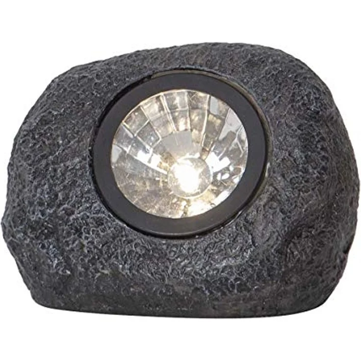 LED-Solarstein "Rocky", 1 warmwhite LED, grau – Bild 1