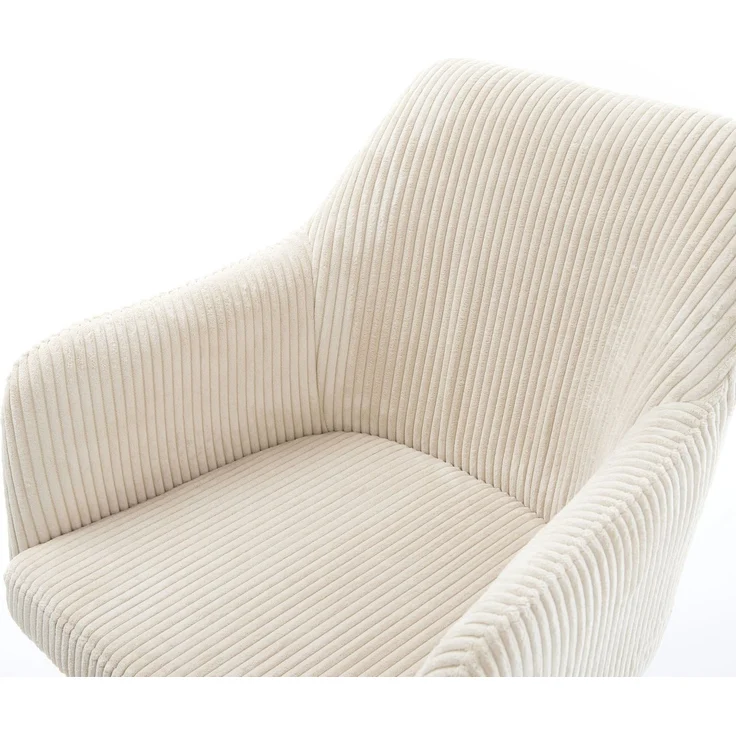 Esszimmerstuhl Greg-Flex Cord Beige 4-Fuß konisch Edelstahl Taschenfederkern – Bild 4