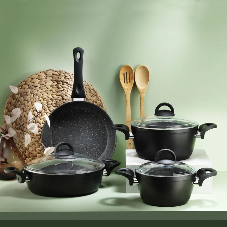 Hermia Concept '55TNC015416' Topfset (7-teilig), Schwarz, Ø 26 cm – Bild 1