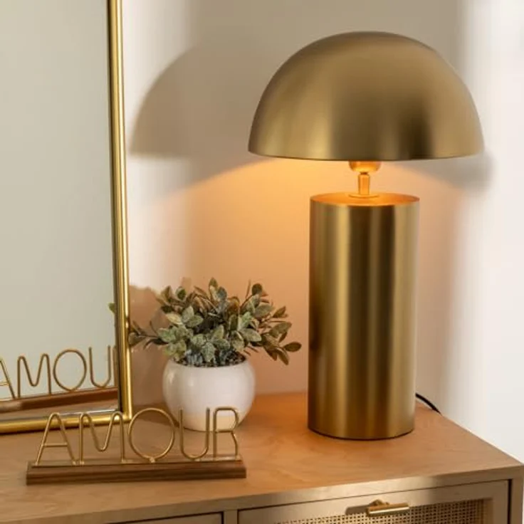 Atmosphera Goldene Tischlampe CHAMPI, Pilzform, Höhe 50 cm, Nachttischlampe – Bild 5