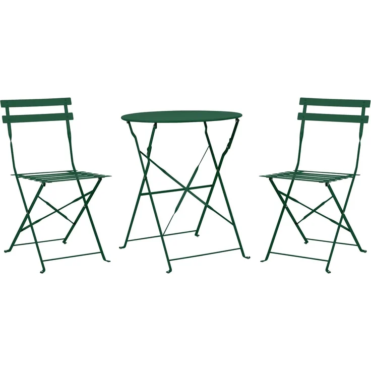 Bistro Set FIORI Metall Dunkelgrün Grün – Bild 1