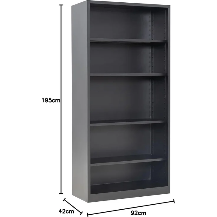 Aktenregal Stahlregalschrank Schrank Büroschrank offen Platz für ca. 55 Ordner schwarz RAL 9005 – Bild 2