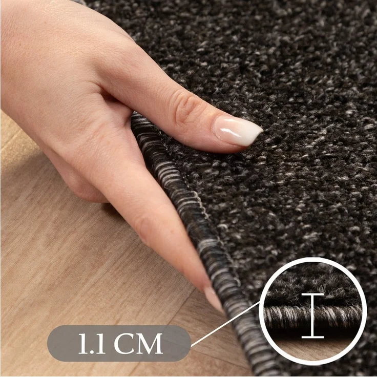 Carpettex Veloursteppich Unicolor - Einfarbig, Läufer, Höhe: 11 mm, Einfarbig Kurzflor Teppich Wohnzimmer verschiedene farben und größen – Bild 3
