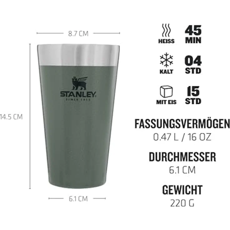 Stanley Adventure Beer Pint 0,47 L Hammertone Green – Bild 3