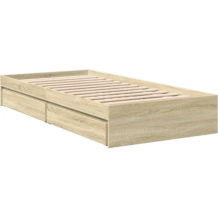 vidaXL Bettgestell mit Schubladen Sonoma-Eiche 90x200cm Holzwerkstoff 3280680 – Bild 3