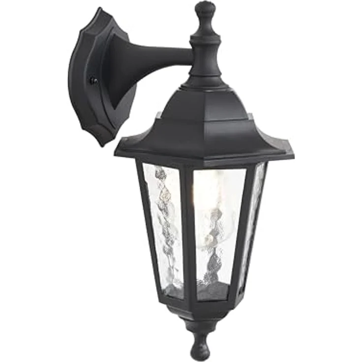 Qazqa Außen-Wandleuchte New haven hammered, ohne Leuchtmittel, E27, Schwarz, Klassisch / Antik, Kunststoff, 1-flammig – Bild 7