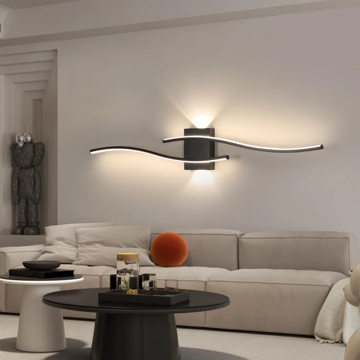 Comely Wandlampe LED Lang 27W 3000LM, Wandleuchte Innen Modern Up Down Glühen, Schwarz LED Wandbeleuchtung, für Wohnzimmer Kinderzimmer Schlafzimmer Treppenhaus Flur, Neutrales Licht 4500k