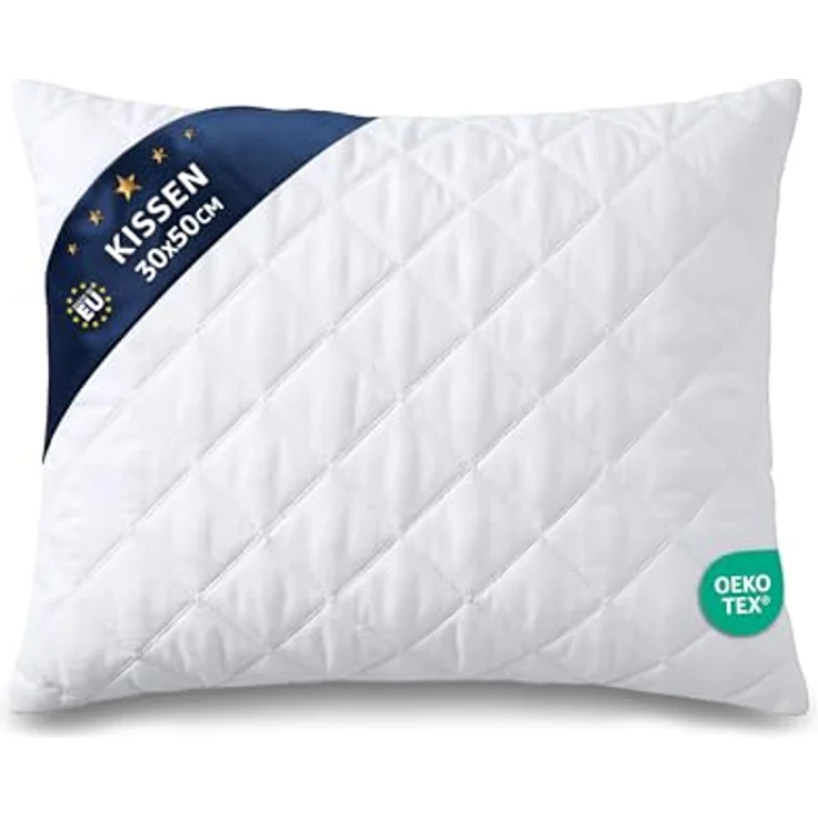 Amazinggirl Kopfkissen 30x50 cm - Kissen Allergiker Schlafkissen Polster Pillow Made in EU und Pillows for Sleeping 50x30 Bett Kissens für Schlafen Oeko-Tex Weiß – Bild 2