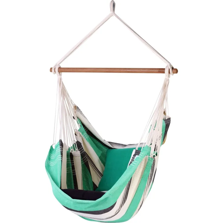 MacaMex Relaxa Mint Hängesessel Baumwolle natur, türkis, grau
