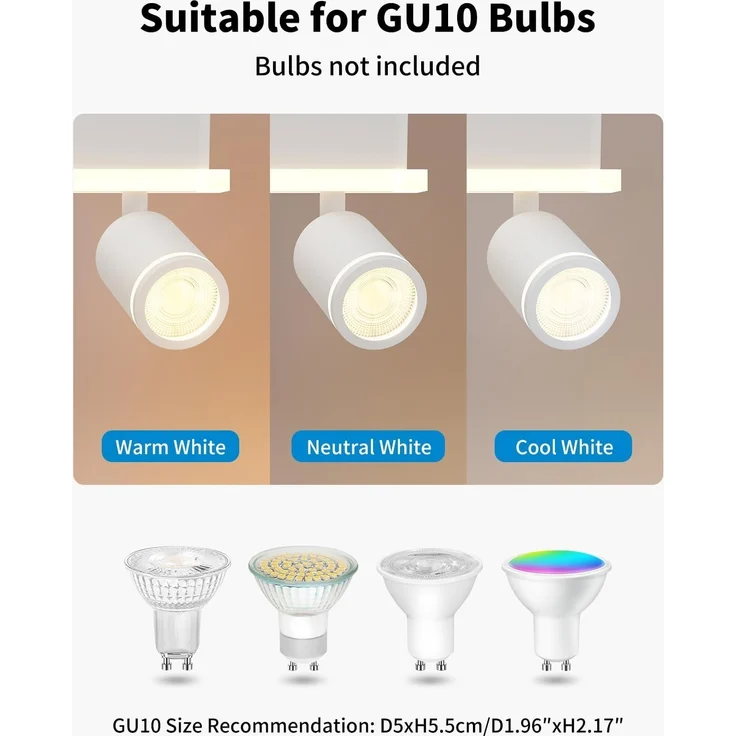 LVWIT Deckenstrahler 4 Flammig, GU10 Deckenstrahler LED Weiß, Modern Deckenlampe Strahler, Deckenspots Küchenlampe Deckenlampe Strahler für Wohnzimmer, Ohne Leuchtmittel – Bild 5