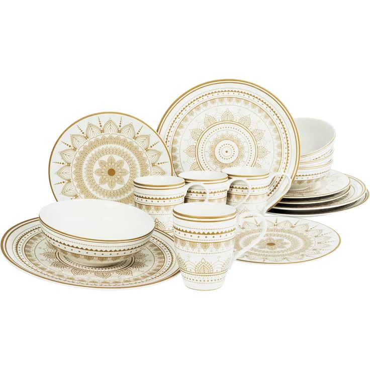 Mandala Gold Weiss, Kombiservice 16-tlg (mo) – Bild 1