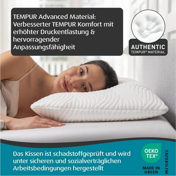 Tempur Schlafkissen TEMPUR® Comfort Medium mittelfestes Memory Foam Kopfkissen, Memory Foam, druckentlastend – Bild 4