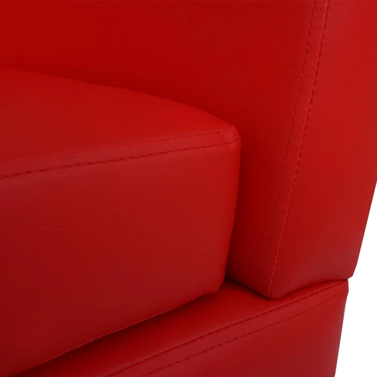 Lounge-Sessel HWC-O17, Sessel Clubsessel Cocktailsessel, FSC®-zertifiziert Kunstleder ~ rot – Bild 6