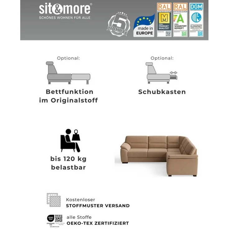 sit&more 3-Sitzer Montego, B: 198 cm, mit Federkern – Bild 3