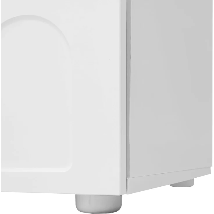 FurnitureR 1 Stück weißer Tisch, einzigartiges Wellendesign, mitteldichtes Fiberblattenmaterial, modernes Wohnzimmerzentrum, geräumiger Stauraum, kleine Eleganz – Bild 6