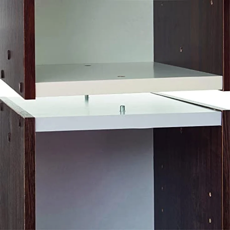Iris Ohyama, Bücherregal mit 2 Ablagen, Set mit 2 Beistellmöbeln, Design, Modular, Büro, Schlafzimmer, Wohnzimmer - UB-6030 - Braun – Bild 6