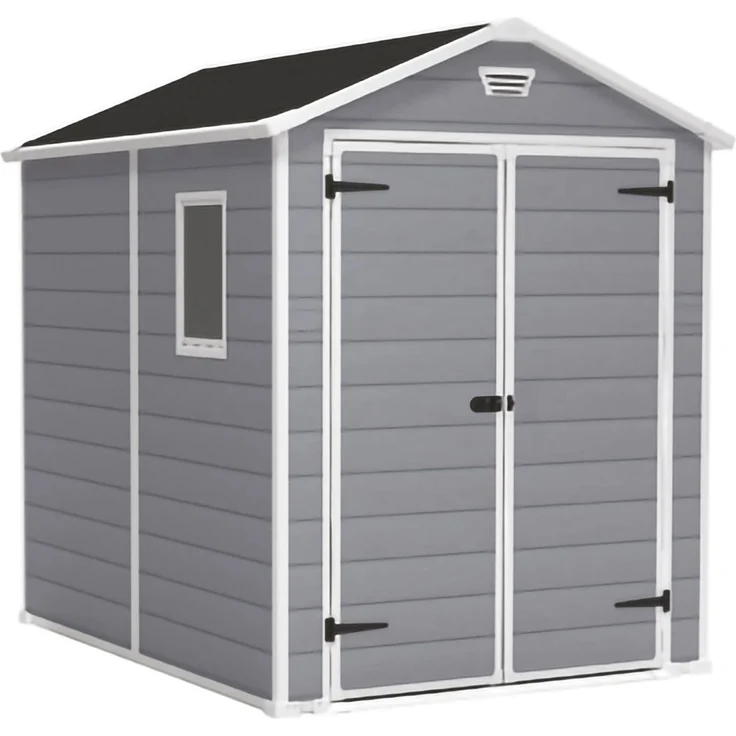 Dmora Gartenhaus Cranbrook, Gartenhütte, Gartenhaus, Werkzeugschuppen, 186x237 h227 cm, Grau – Bild 1